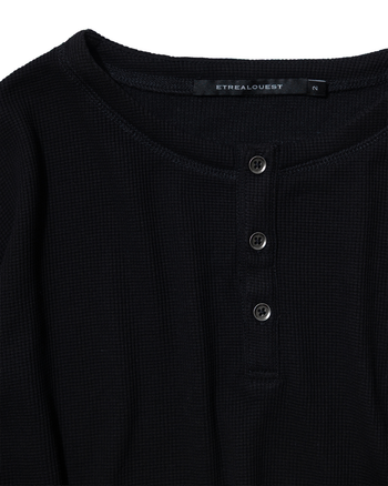 T-E155 E’TREALOUEST 25AW 亨利領華夫格長袖