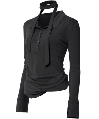 Asymmetrical Draped Shirt (FL-186)