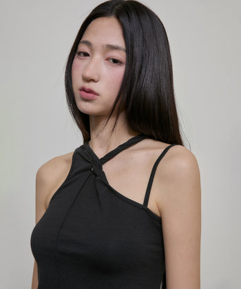 FLARE UP - Braided Sleeveless 編織無袖衫 T-F1088 (黑色)