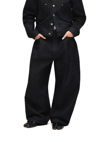 6CRAYON 11.3oz Wide-Leg Baggy Denim Pants 牛仔長褲 (深藍色) P-C159