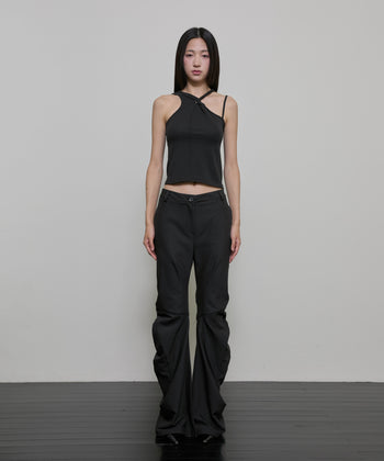 FLARE UP - Braided Sleeveless 編織無袖衫 T-F1088 (黑色)