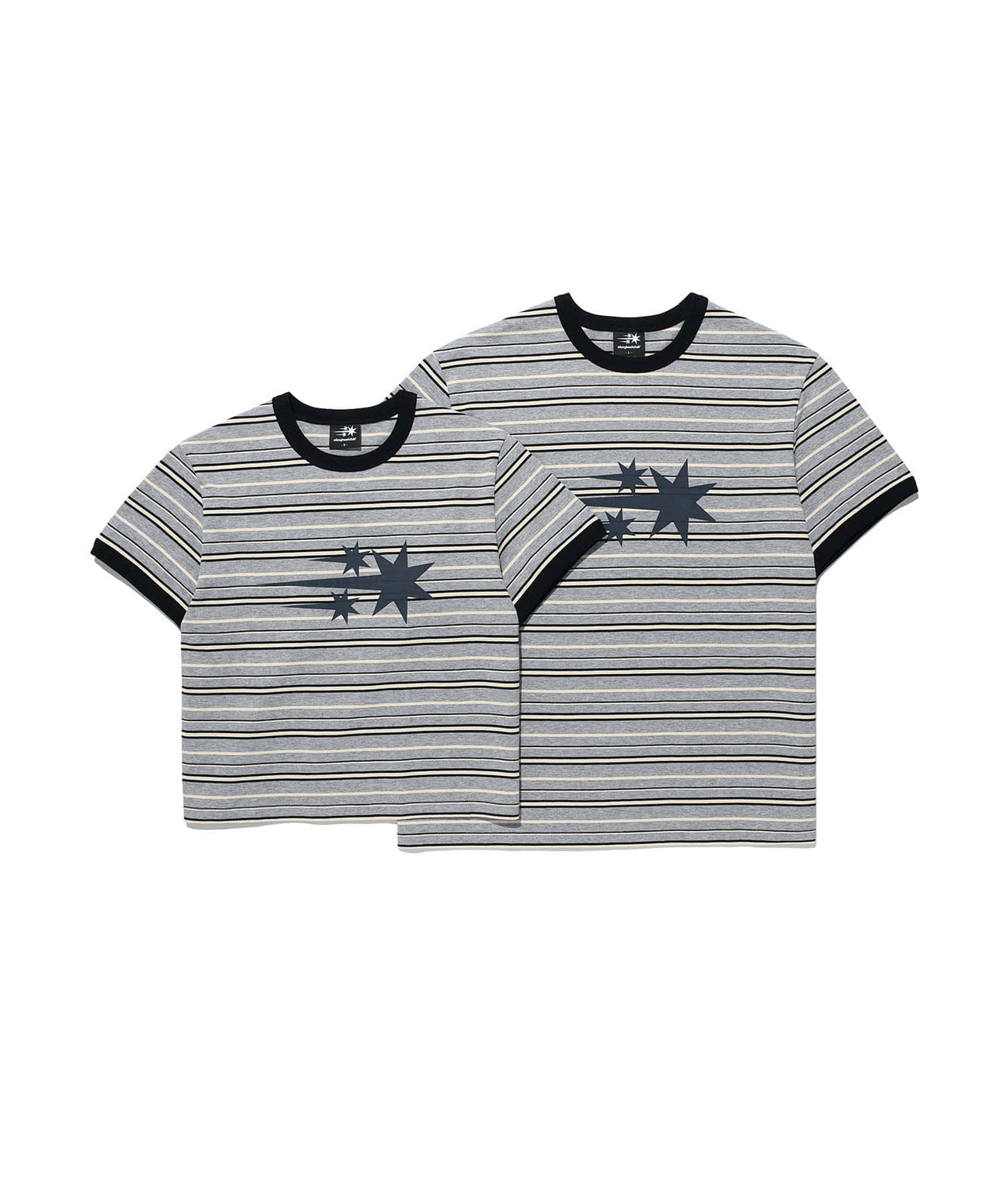 NICEGHOSTCLUB - STRIPE 3STAR BASIC RINGER TEE 條紋滾邊T恤 [灰色] T-N224
