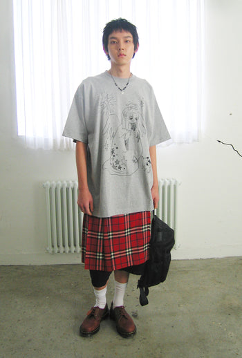 NICEGHOSTCLUB -  praying angel big big tee [灰色] T-N1034