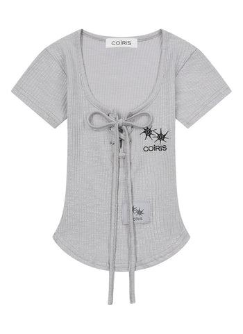 COIRIS - ROXI EYELET CORSET HALF T (灰色）T-C1042