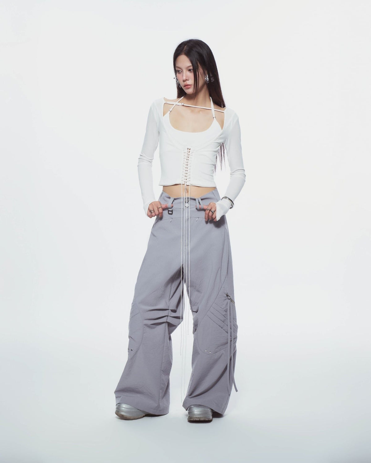 BUNNYHILL - P-B134 DEWDROP PANTS 剪裁機能長褲
