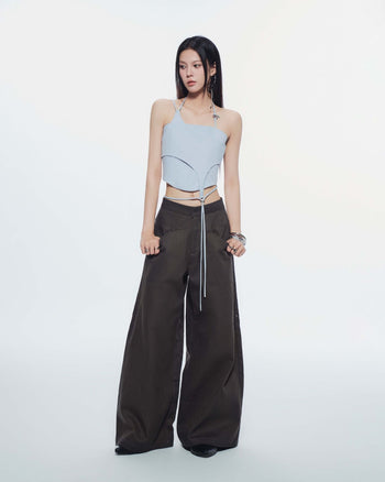BUNNYHILL -T-B185 LULLABY HALTER TOP 垂墜綁帶平口上衣