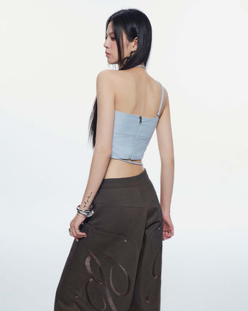 BUNNYHILL -T-B185 LULLABY HALTER TOP 垂墜綁帶平口上衣