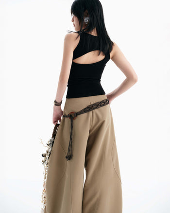 BUNNYHILL -T-B177 CONRAD SLEEVELESS TOP 鏤空背心 (黑色)