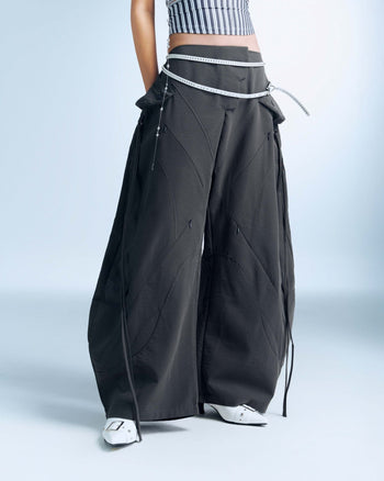 BUNNYHILL - P-B133 SALVIUS PANTS 寬版直筒長褲 (灰色)