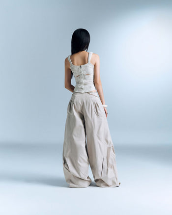 BUNNYHILL - P-B140 MURPHY PANTS 拼接結構寬褲