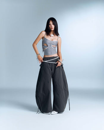 BUNNYHILL - P-B133 SALVIUS PANTS 寬版直筒長褲 (灰色)