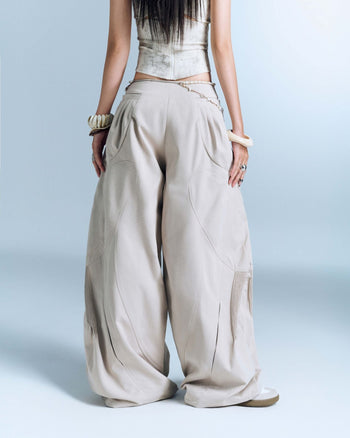 BUNNYHILL - P-B140 MURPHY PANTS 拼接結構寬褲