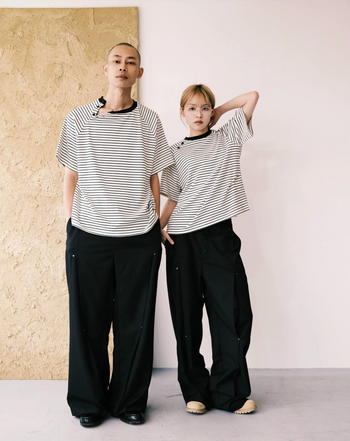 《NEVERLAND 》T-N173 Button Stripe TEE 條紋鈕扣上衣
