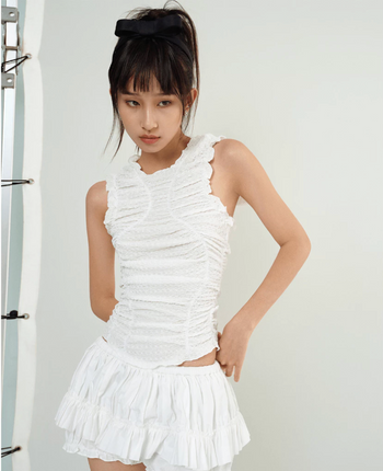 UYU.label 褶皺布料天使翅膀背心 T-A1079