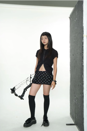 UYU.label 女士泡泡袖拉鍊短上衣 T-V1080