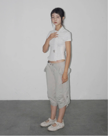 UYU.label  女士不對稱領帶拉鍊繫帶T T-N1081