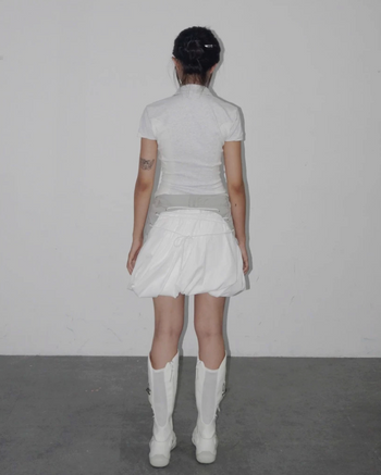 UYU.label  女士不對稱領帶拉鍊繫帶T T-N1081