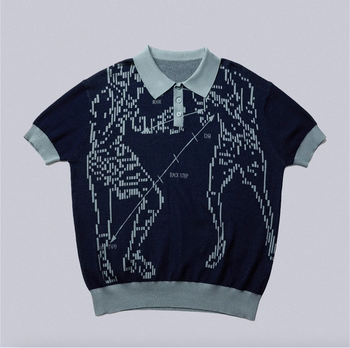 NEISH - Fracture Hook Knit shirt (深藍色) T-T1138