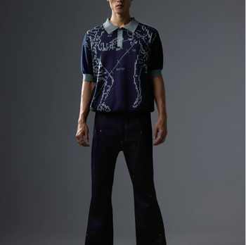 NEISH - Fracture Hook Knit shirt (深藍色) T-T1138