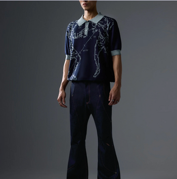 NEISH - Fracture Hook Knit shirt (深藍色) T-T1138