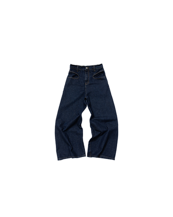 E’TREALOUEST - Flannel-Patchwork Raw Denim Jeans P-R189