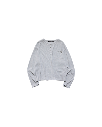 T-E155 E’TREALOUEST 25AW 亨利領華夫格長袖