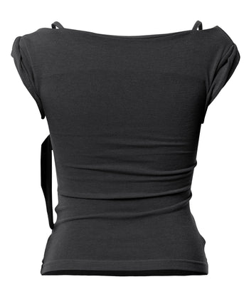 FLARE UP - Layered Bustier T-Shirt 疊層胸衣T卹 T-F1090 (黑色)