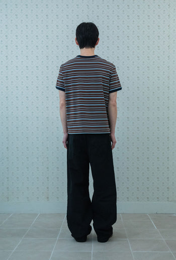 NICEGHOSTCLUB - STRIPE 3STAR BASIC RINGER TEE 條紋滾邊T恤 [棕色] T-N224