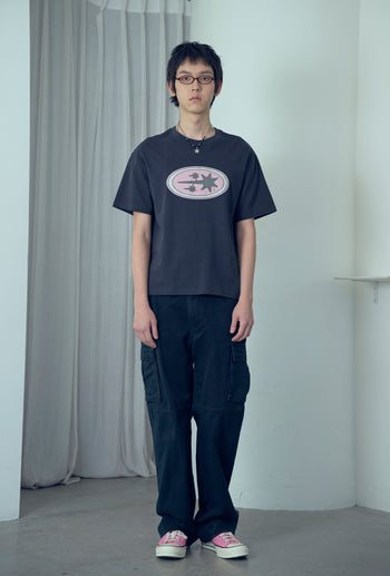 NICEGHOSTCLUB - OVAL 3STAR LOGO TEE 橢圓圖案T恤 [炭灰] T-N228
