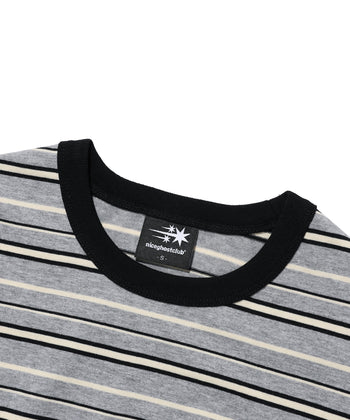 NICEGHOSTCLUB - STRIPE 3STAR BASIC RINGER TEE 條紋滾邊T恤 [灰色] T-N224