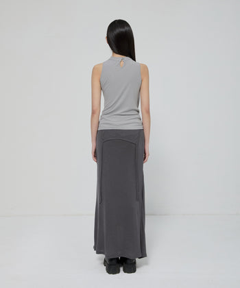 FLARE UP - Draped Sleeveless Top 垂褶無袖上衣 T-F1097 (灰色)
