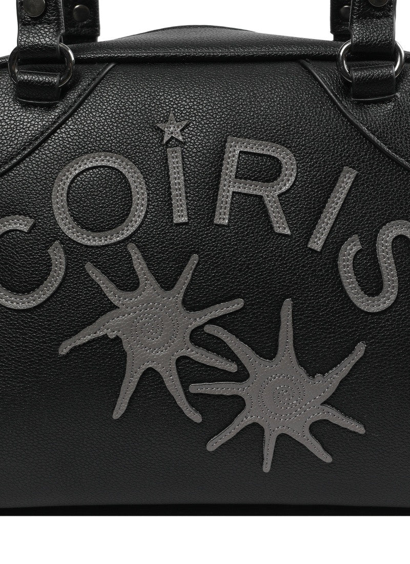 COIRIS - RODIC LEATHER PATCHWORK BOWLING BAG  (黑色）AC-C201