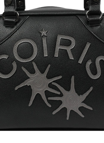 COIRIS - RODIC LEATHER PATCHWORK BOWLING BAG  (黑色）AC-C201