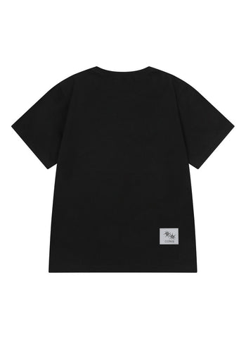 MUCENT X COIRIS ARIEL SIDE LEATHER PATCH HALF T (黑色）T-C1040