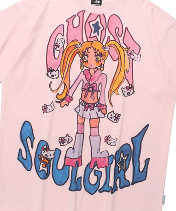 Niceghostclub -  x soulpusssy cat ghostsoulgirl gyaru big big tee (粉色) T-N198