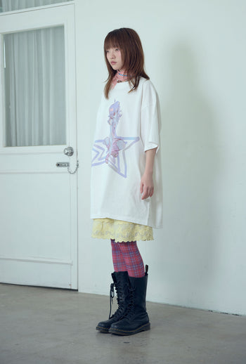 NICEGHOSTCLUB - star girl big big tee [白色] T-N1036