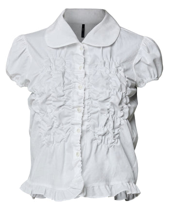 FLARE UP -  Cloud Puff Blouse 雲朵泡泡袖襯衫 T-F1094 (白色)