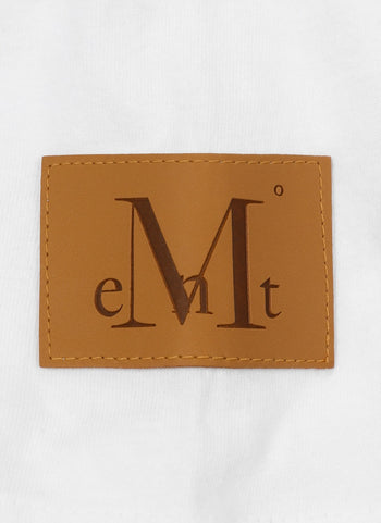 MUCENT X COIRIS ARIEL SIDE LEATHER PATCH HALF T (白色）T-C1040