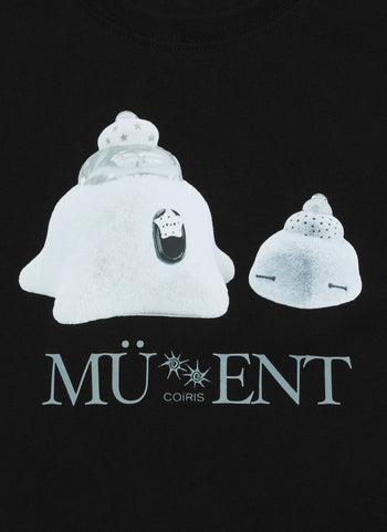 MUCENT X COIRIS MARINAE SIDE LEATHER PATCH HALF T (黑色）T-C1041