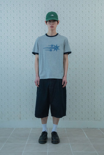 NICEGHOSTCLUB - RUSH 3STAR BASIC RINGER TEE 基本款圓領T恤 [淺灰色] T-N217