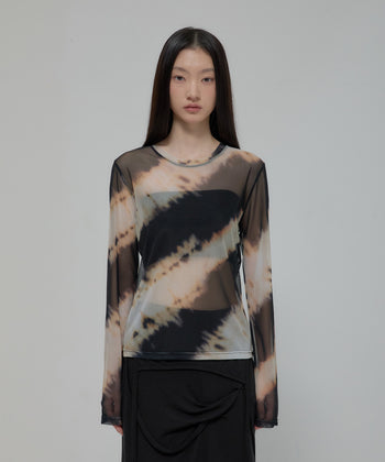 FLARE UP - Sheer Mesh Long Sleeve 透視網紗長袖 T-F1098