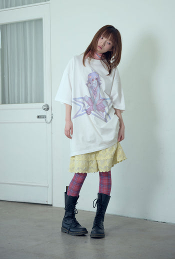 NICEGHOSTCLUB - star girl big big tee [白色] T-N1036