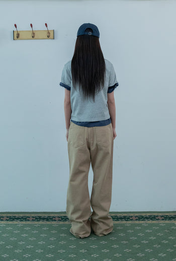 NICEGHOSTCLUB - RUSH 3STAR BASIC RINGER TEE 基本款圓領T恤 [淺灰色] T-N217