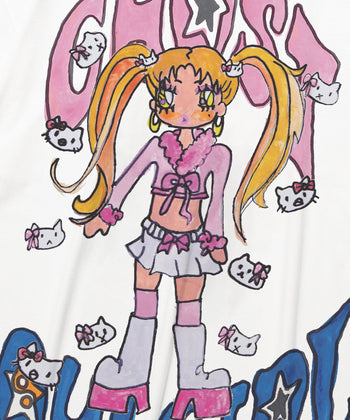 Niceghostclub - x soulpusssy cat ghostsoulgirl gyaru big big tee(白色）T-N198