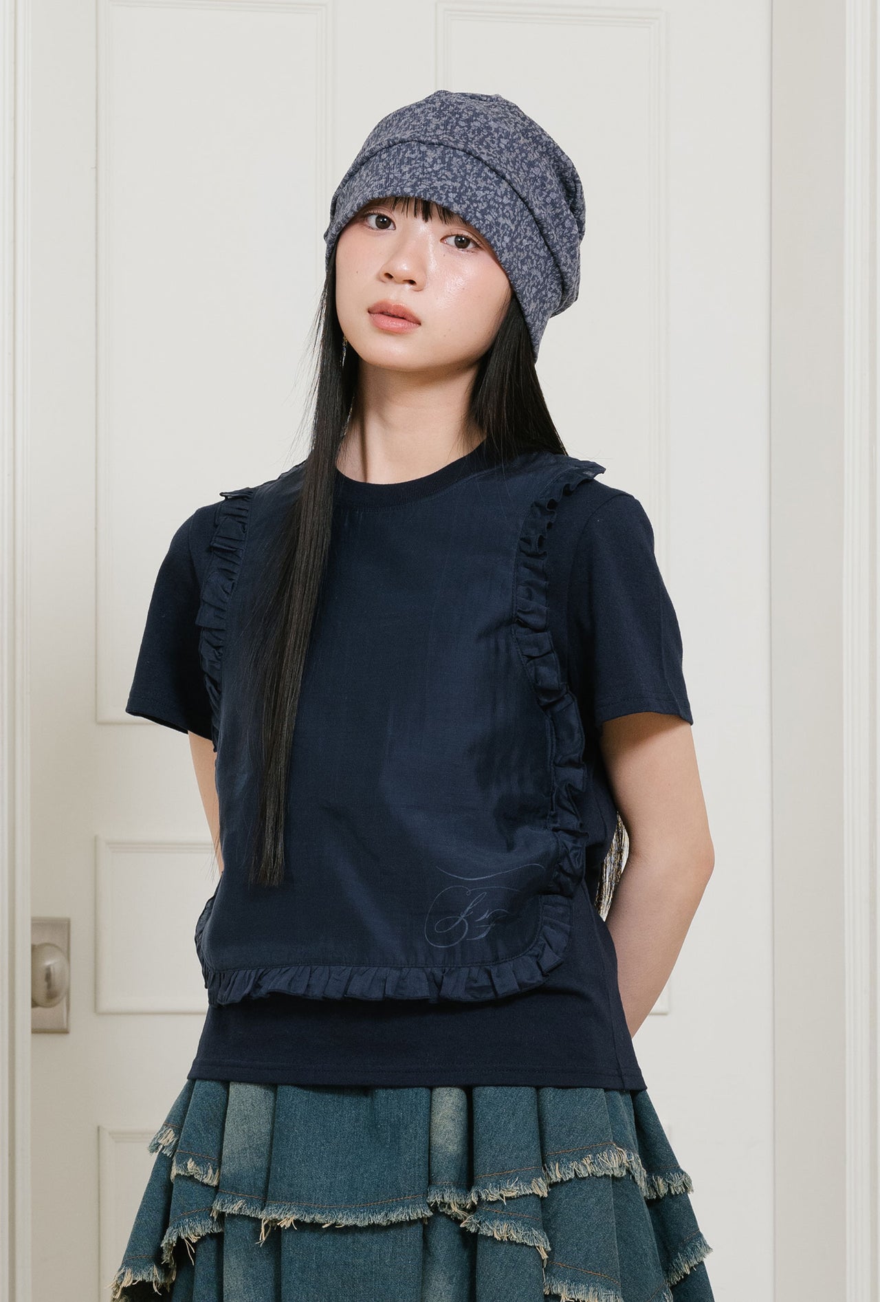 NICEGHOSTCLUB - ffats flower turban beanie [藍色] AC-N68
