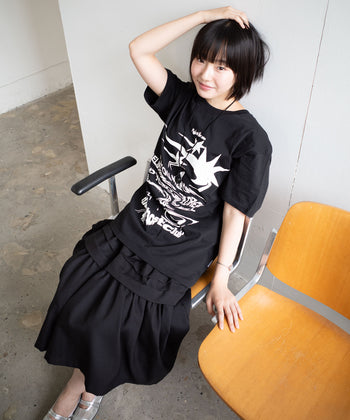 NICEGHOSTCLUB - TORNADO LOGO  PIGMENT TEE [黑色] T-N1020
