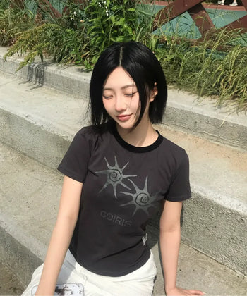 COIRIS - SOLUNA HALF T UNISEX 短袖T [灰棕] T-C1007