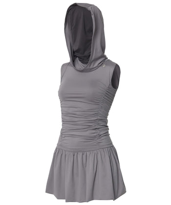 FLARE UP - Hooded High Neck Dress 連帽高領連身裙 P-F214 (灰色)