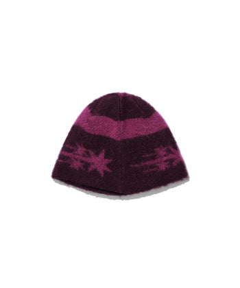 NICEGHOSTCLUB - STRIPE 3-STAR LOGO MOHAIR BEANIE 條紋三星標誌馬海毛針織帽 AC-N182