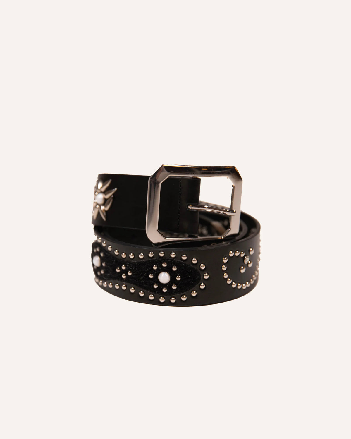 Colt - Black Rhinestone Cowhide Belt 黑色水鑽牛皮腰帶 AC-C239